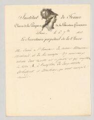 4 vues  - Suard, Jean-Baptiste-Antoine. Lettre autographe à [Joseph-François ou Louis-Gabriel] Michaud.- Paris, 6 septembre 1810 (ouvre la visionneuse)