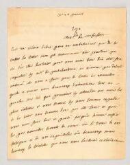 4 vues  - Rochefort, Marie-Thérèse de Brancas de Forcalquier, comtesse de. Lettre autographe à Louis-Jules Mancini Mazarini, duc de Nivernais.- [Paris ?], 2[4] janvier [circa 1748-1760] (ouvre la visionneuse)