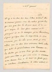 4 vues  - Rochefort, Marie-Thérèse de Brancas de Forcalquier, comtesse de. Lettre autographe à Louis-Jules Mancini Mazarini, duc de Nivernais.- [s.l.], 25 janvier [circa 1748-1760] (ouvre la visionneuse)
