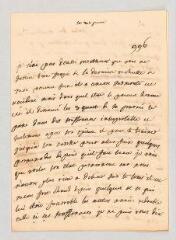 4 vues Rochefort, Marie-Thérèse de Brancas de Forcalquier, comtesse de. Lettre autographe à Louis-Jules Mancini Mazarini, duc de Nivernais.- [s.l.], 26 juin [circa 1748-1760]