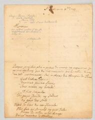 4 vues  - Roy, Pierre-Charles. Lettre autographe signée à Monsieur.- Paris, 12 décembre 1729. (ouvre la visionneuse)