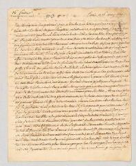 4 vues  - Lekain, Henri-Louis Caïn, dit. Lettre autographe signée à son fils Bernardin Lekain.- Paris, 16 mai 1769. (ouvre la visionneuse)