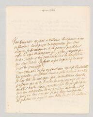 4 vues  - Talmay, Pierre Fijan de. Lettre autographe signée à Marie-Louise Mignot Madame Denis.- [s. l.], 4 septembre 1780. (ouvre la visionneuse)