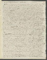 2 vues  - Cramer, Gabriel (1704-1752). Brouillon de lettre autographe non signée à Madame de Rumain. - Sans lieu, 5 décembre 1750 (ouvre la visionneuse)