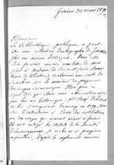 2 vues  - Candolle, Alphonse de. Lettre autographe signée à Théophile Dufour. - Genève, 30 mars 1891 (ouvre la visionneuse)