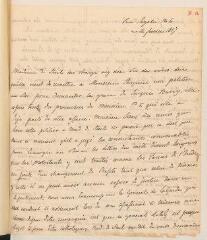 4 vues Randall, J. Lettre autographe signée adressée à Louis Odier.- Paris, 14 février 1817