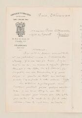 12 vues Librairie Fischbacher. 2 lettres autographes signées à Paul Oltramare. - Paris, 24 février 1921-26 avril 1921. (Annexe: le brouillon de la réponse de Paul Oltramare)