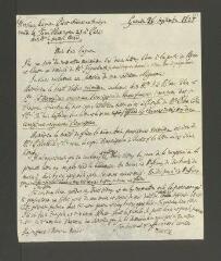 4 vues  - Rocca, Charles Jean Louis, son cousin (1786-1854). Lettre autographe signée à Eugène Picot. - Genève, 26 septembre 1825. (Avec adresse) (ouvre la visionneuse)