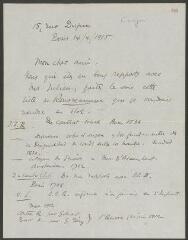 4 vues Cervigon. Lettre autographe signée à Pierre-Paul Plan.- Paris, 14 avril 1915.