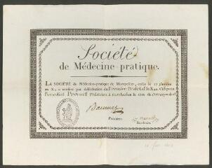 48 vues  - Diplômes d\'admission dans des sociétés scientifiques pour Bénédict Prevost (1755-1819).- 1798-1814 (ouvre la visionneuse)