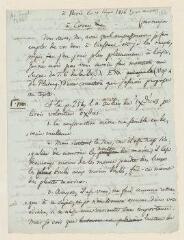 8 vues  - Prevost, Pierre. Brouillon de lettre autographe non signée à Coray [Diamant (1748-1833)].- Paris, 10 février 1816. (Avec notes annexes) (ouvre la visionneuse)