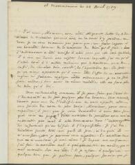 4 vues Rousseau, Jean-Jacques. Lettre autographe à Théodore Tronchin.- 28 avril 1759.