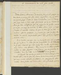 4 vues Rousseau, Jean-Jacques. Lettre autographe à Théodore Tronchin.- 26 novembre 1758.