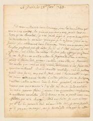 8 vues Rousseau, Jean-Jacques. Lettres autographes non signée à Madame de Warens.- 25 février et 1er mars 1745.