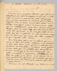 4 vues Rousseau, Jean-Jacques. Lettre autographe signée à François Coindet.- 30 décembre 1764.