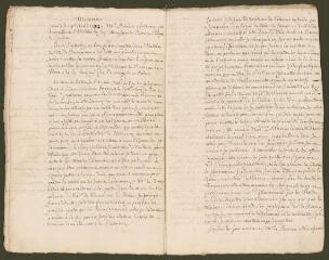 2 vues  - \'Mémoire remis le 19 avril 1742 à M. Boudet, Antonin, qui travaille à l\'histoire de feu Monsieur de Bernex, évêque de Genève\' (ouvre la visionneuse)
