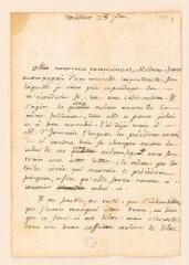 4 vues Rousseau, Jean-Jacques. Lettre autographe signée à Marianne-Françoise de Luze, née Warney.- 25 septembre 1762.