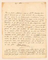 4 vues Rousseau, Jean-Jacques. Lettre autographe signée à Marianne-Françoise de Luze, née Warney.- 27 octobre 1764.