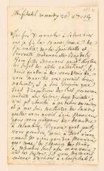 4 vues  - Marianne-Françoise de Luze, née Warney. Lettre autographe signée à Jean-Jacques Rousseau.- 23 octobre 1764. (ouvre la visionneuse)