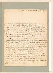 4 vues Rousseau, Jean-Jacques. Lettre autographe signée à Louise-Marie-Madelaine Dupin, née Fontaine.- 20 juillet 1754.