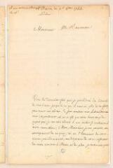 6 vues Rousseau, Jean-Jacques. Lettre autographe signée à Jean-Gabriel La Porte Du Theil.- 11 octobre 1744.