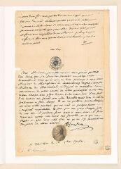 2 vues Rousseau, Jean-Jacques. Fac-similé d'une lettre autographe signée à Maurice-Quentin de La Tour