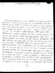 2 vues Rousseau, Jean-Jacques. Lettre autographe signée à Jean-Baptiste-Espérance-Blandine de Laurencin de Chanzé, comte de Laurencin.- 6 septembre 1769.