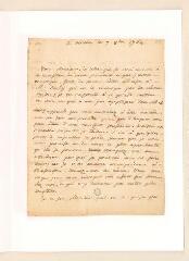 4 vues Rousseau, Jean-Jacques. Lettre autographe signée à Jean-Ignace Sauttermeister de Sauttersheim.- 7 octobre 1764.