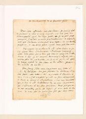 4 vues Rousseau, Jean-Jacques. Lettre autographe signée à Jacob Vernes.- 2 janvier 1761.