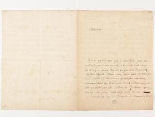2 vues Rousseau, Jean-Jacques. Lettre autographe signée à Voltaire.- 11 décembre 1745.