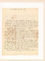 4 vues Rousseau, Jean-Jacques. Lettre autographe non signée à Marie-Charlotte-Hippolyte de Campet de Saujon, comtesse de Boufflers-Rouverel.- 26 novembre 1762.