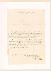 2 vues Rousseau, Jean-Jacques. Facsimilé d'une lettre autographe signée à Renée-Caroline de Froullay, marquise de Créqui.- 9 octobre 1751.