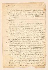 4 vues  - Rousseau, Jean-Jacques. Brouillon autographe d\'une lettre à Jacques Barillot, suivi d\'un fragment de brouillon sur l\'histoire ancienne.- [avril - octobre 1736 ?] (ouvre la visionneuse)