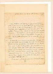 4 vues Rousseau, Jean-Jacques. Lettre autographe signée à Renée-Caroline de Froullay, marquise de Créqui.- 13 octobre 1758.