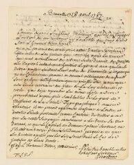 4 vues  - Girardin, René-Louis de. Lettre autographe signée à Samuel De Tournes.- 18 avril 1787. (ouvre la visionneuse)