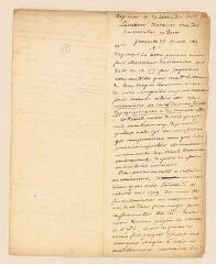 4 vues  - Boin, Pierre. Brouillon autographe non signé d\'une lettre à Simon Levebure.- 23 mars 1784. (ouvre la visionneuse)