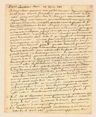 4 vues  - Boin, Pierre. Copie autographe non signé d\'une lettre à Simon Levebure.- 25 juin 1784. (ouvre la visionneuse)
