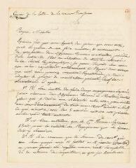 2 vues  - Levasseur, Marie-Thérèse (copie de la main d\'un secrétaire d\'Etienne-Salomon Reybaz). Copie d\'une lettre signée à Etienne-Salomon Reybaz.- 12 janvier 1795. (ouvre la visionneuse)