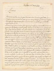 4 vues  - Du Peyrou, Pierre-Alexandre (de la main de Guillaume-Simon Jeannin). Lettre non autographe signée à la Société typographique de Genève.- 1er avril 1779. (ouvre la visionneuse)