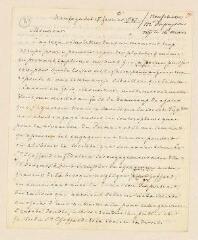 4 vues  - Du Peyrou, Pierre-Alexandre. Lettre autographe signée à Samuel De Tournes.- 17 février 1787. (ouvre la visionneuse)