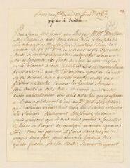 4 vues  - Girardin, René-Louis de. Lettre autographe signée à MM. de la Société typographique de Genève.- 13 février 1784. (ouvre la visionneuse)