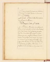 3 vues Rousseau, Jean-Jacques. Copie d'une lettre à Claude Aglancier de Saint-Germain.- 13 novembre 1768.