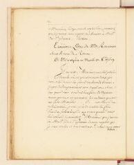 1 vue  - Rousseau, Jean-Jacques. Copie d\'une lettre à Claude Aglancier de Saint-Germain.- 31 octobre 1769. (ouvre la visionneuse)