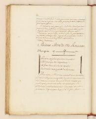 2 vues Rousseau, Jean-Jacques. Copie d'une lettre à Claude Aglancier de Saint-Germain.- 28 février 1770.