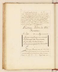 2 vues  - Rousseau, Jean-Jacques. Copie d\'une lettre à Claude Aglancier de Saint-Germain.- 19 avril 1770. (ouvre la visionneuse)