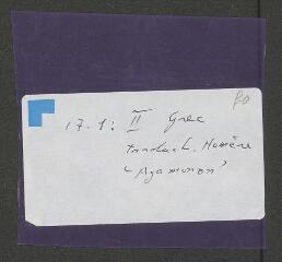 8 vues  - Enveloppe sur laquelle Ferdinand de Saussure a noté \'Agamemnon, v. 529-620\' (ouvre la visionneuse)