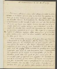 4 vues Rousseau, Jean-Jacques. Lettre autographe à Théodore Tronchin.- 28 avril 1759