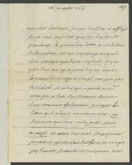 4 vues V[oltaire]. Lettre autographe, signée d'une initiale, [à Théodore Tronchin].- Sans lieu , 20 août 1766
