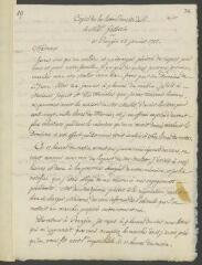 4 vues Voltaire. Copie contemporaine non autographe d’une lettre à [Elisabeth Bégon, veuve de François] Gallatin.- Prangins, 25 janvier 1755