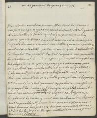4 vues Denis, [Marie-Louise]. Lettre autographe signée à [François] Tronchin, à Genève. - Prangins, 30 janvier [1755] (taxe postale)